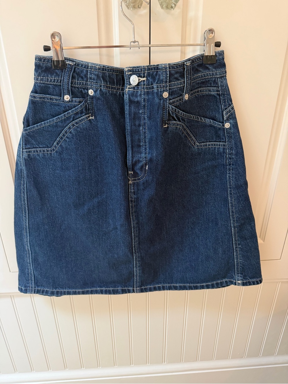 Free People We The Free Indigo Denim Mini Skirt